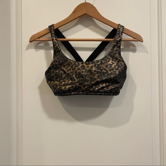 Spanx Faux Leather Leopard Low Impact Sports Bra - Picture 5 of 6